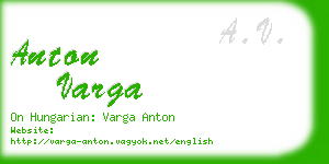 anton varga business card